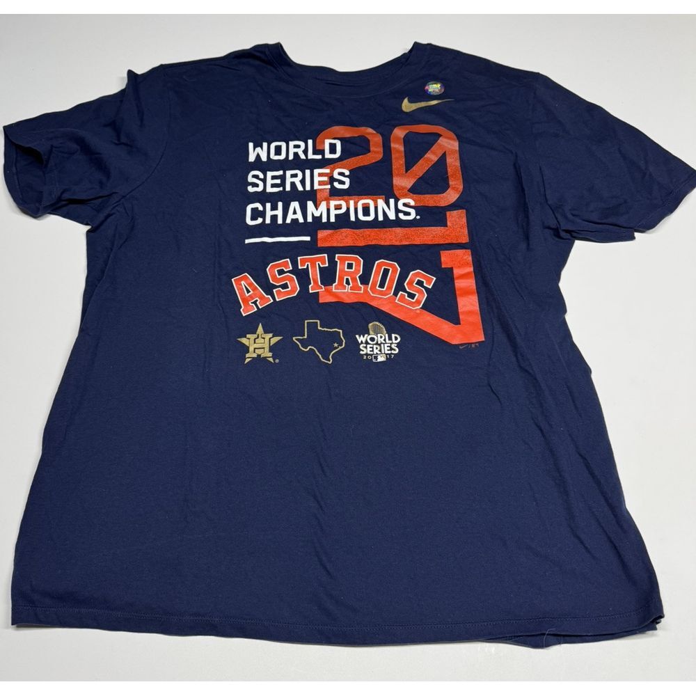 NIKE Houston Astros‎ 2017 World Series Champions T-Shirt NAVY Size XXL